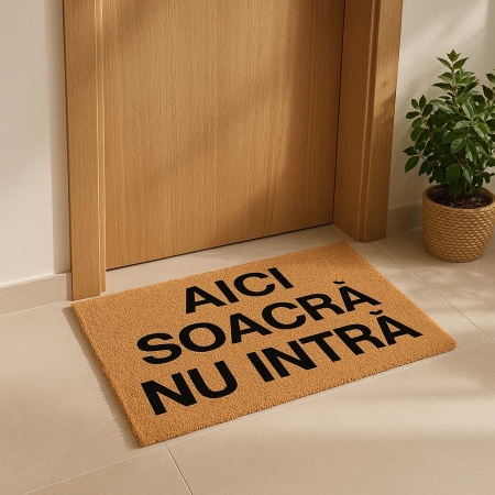 Covor de intrare personalizat - 60x40cm - AICI SOACRA NU INTRA - Img 2