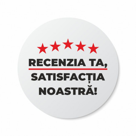 Etichete personalizate RECENZIA TA, 100 buc, PVC, rezistente la apa - Img 2