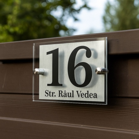 Numar de casa personalizat cu plexi transparent 12x24cm - Img 4