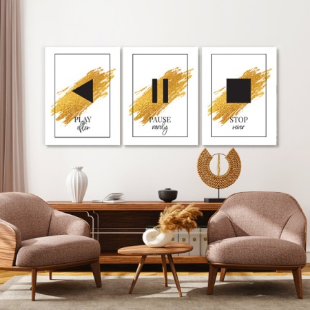 Set tablouri canvas motivationale - Play, pause, never stop - Img 2