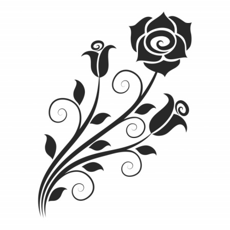 Sticker De Perete Rose Flower Swirls - Img 3