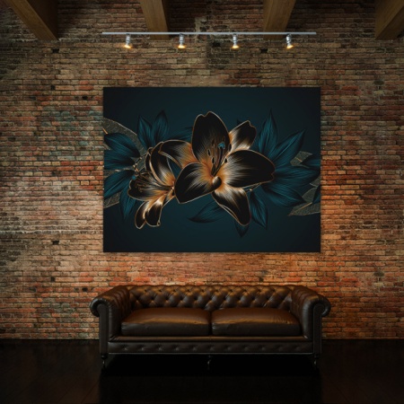 Tablou Canvas Beautiful Golden Lilies - Img 2