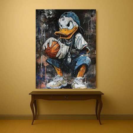 Tablou Canvas - Donald Duck Playing Basketball - Img 4