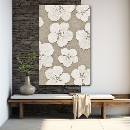 Tablou canvas - Flori de cais pe fundal texturat (Floral 139) - Img 5