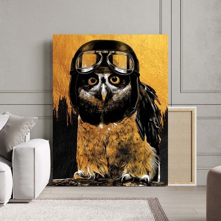 Tablou Canvas - Golden owl - Img 2