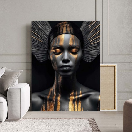 Tablou Canvas - Golden tribal godess - Img 2