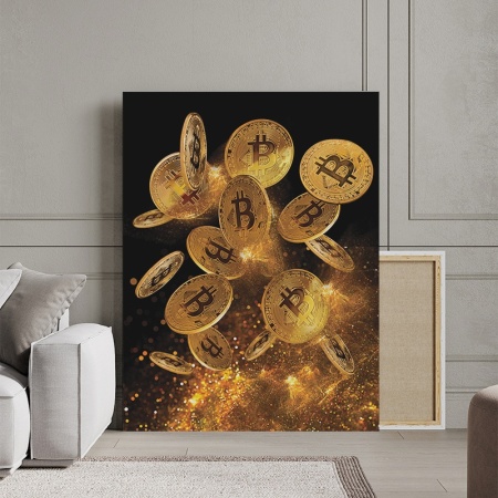 Tablou Canvas Inspirațional - Bitcoin Money Shower - Img 3