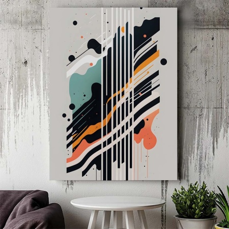 Tablou Canvas Modern Abstract - Abstract painting with stripes - Img 2