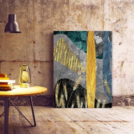 Tablou Canvas Modern Abstract - Golden Wheat - Img 2