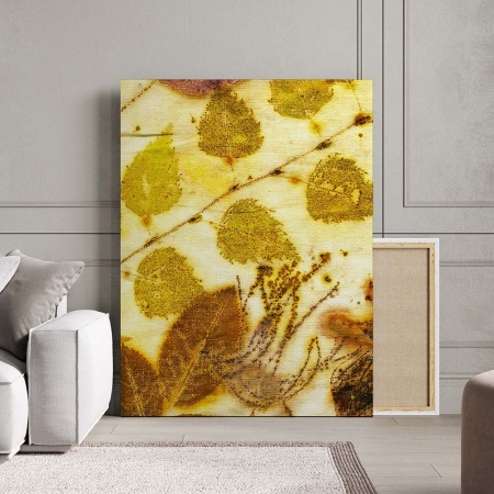 Tablou Canvas Modern Abstract - Urme de frunze pe panza - Img 2