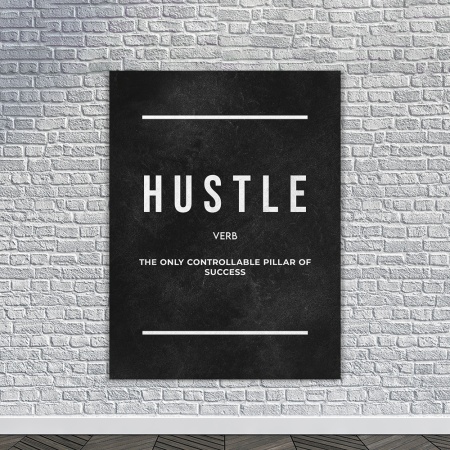 Tablou Canvas Motivational - Hustle (definition - black) - Img 2