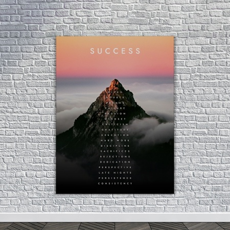 Tablou Canvas Motivational - The meaning of success (mountain peak) - Img 4