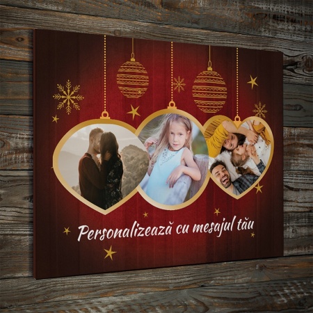 Tablou Canvas Personalizat - 3 globuri cu fotografii de Craciun - Img 8
