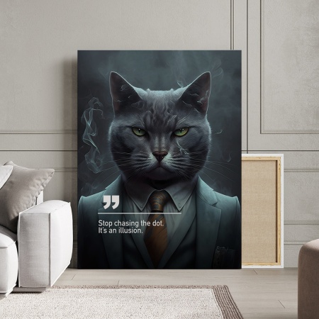 Tablou Canvas Personalizat - Business Animals - Young male cat - Img 3