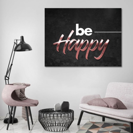Tablou Motivational - Be happy (bronze) - Img 4