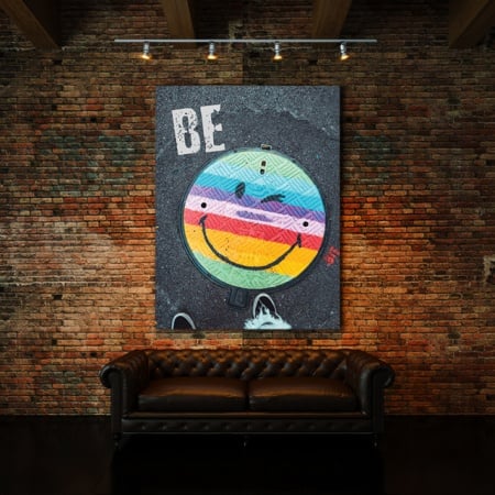 Tablou Motivational - Be Happy (Smiley Face) - Img 3