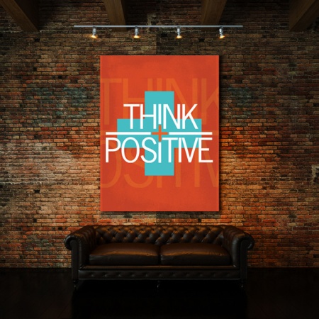 Tablou Motivational - Think Positive (plus sign) 2