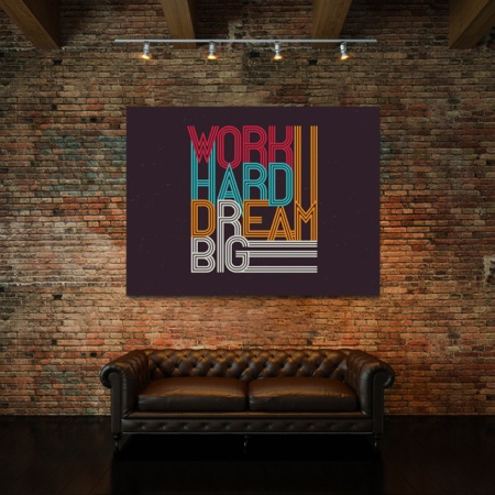 Tablou Motivational - Work Hard, Dream Big (Retro) - Img 3