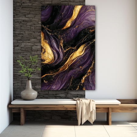 Tablou Purple and Gold Marble (087) - Img 3
