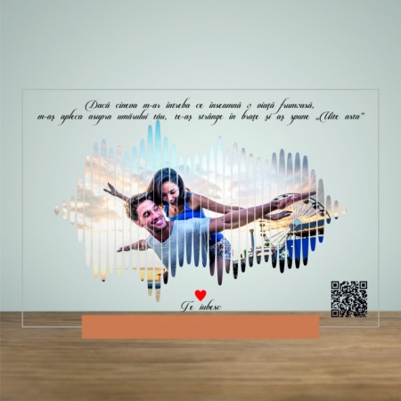 Wave Sound Personalizat Din Acrilic Cu Poza - Mesaj Text Si Melodia Voastra Youtube - Img 4