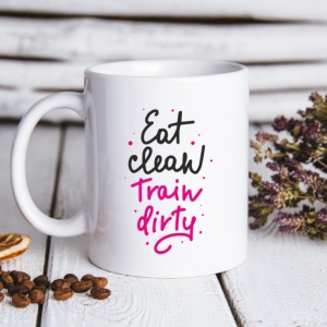 Cana cu Mesaj Eat Clean Train Dirty - Img 4