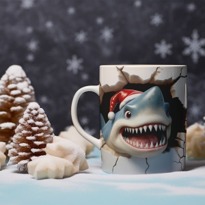 Cana De Craciun - 3D Christmas Shark