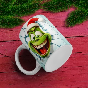 Cana De Craciun - Classic Grinch Face - Img 3