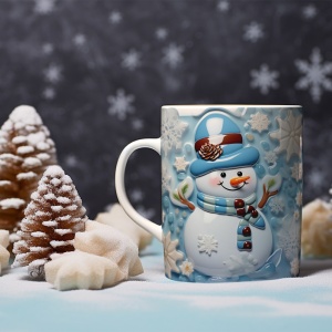 Cana De Craciun - Cute Ceramic Snowman - Img 2