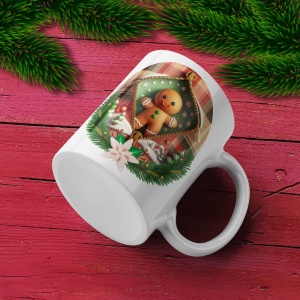 Cana De Craciun - Tiny Gingerbread Man with Stars (mesaj personalizat) - Img 3