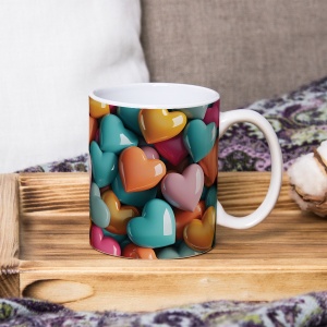 Cana Valentine's Day - Inimi multicolore 3D