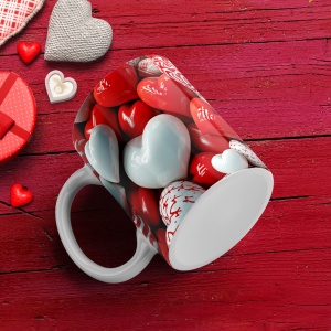 Cana Valentine's Day - White and Red Marble Hearts