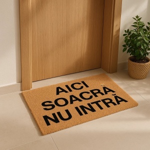 Covor de intrare personalizat - 60x40cm - AICI SOACRA NU INTRA - Img 5
