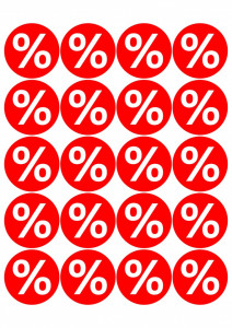 Etichete personalizate cu %, 100 buc, PVC, rezistente la apa - Img 2