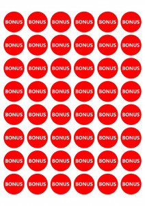 Etichete personalizate cu BONUS, 100 buc, PVC, rezistente la apa - Img 3