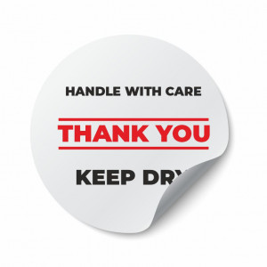 Etichete personalizate HANDLE WITH CARE, 100 buc, PVC, rezistente la apa - Img 2