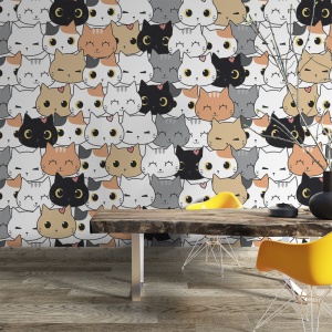 Fototapet - Cute cats heads (FTD1000291)