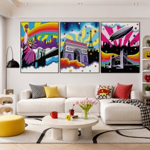 Set 3 Tablouri Canvas - Famous cities (pop-art)