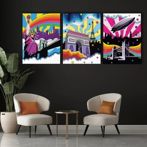 Set 3 Tablouri Canvas - Famous cities (pop-art) - Img 3