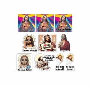 Set stickere colorate cu Iisus