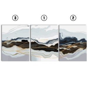 Set Tablouri Canvas - Marble And Golden Waves - Img 2
