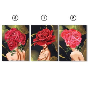 Set Tablouri Canvas - Rose Lady Gold Background - Img 5