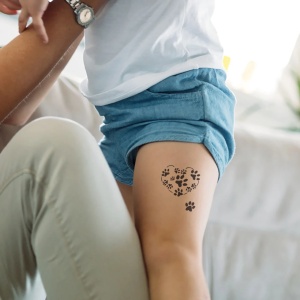 Ștampilă ceramică tatuaje temporare LaDot Cosmetics, L – Lăbuțe de pisică - Img 6