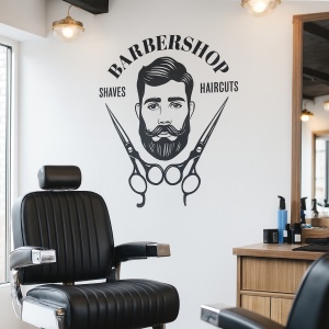 Sticker Barbershop (scissors and guy)