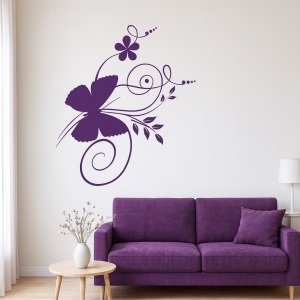 Sticker De Perete Fluture Pe Flori