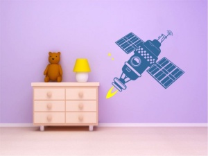 Sticker De Perete Satelit (In Doua Culori)