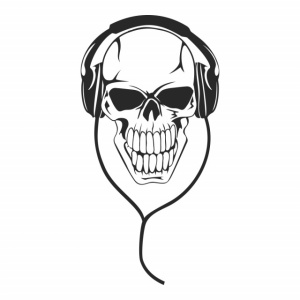 Sticker De Perete Skull Headphones - Img 4