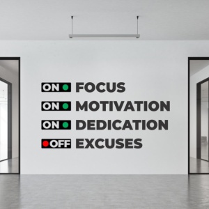 Sticker Focus Motivation Dedication Excuses - Img 4