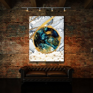 Tablou Canvas Abstract Blue Planet - Img 3