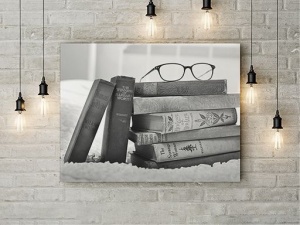 Tablou Canvas Books In Black And White