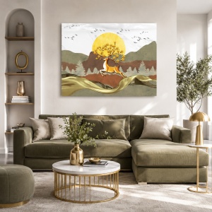 Tablou Canvas Deer With A Floral Crown